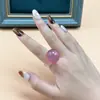 Anillos Minimalistas de Nicho Estilo Coreano para Mujer, Varios Anillos de Cuentas Transparentes de Cintura Alta, Anillos de Cielo Estrellado que Realzan el Blanco