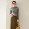 Sudadera con capucha de cachemir Baicai Rong Color liso Otoño Invierno Holgada Adelgazante Jersey con capucha Suéter Tejido Capa base Ropa de abrigo