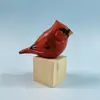 Estatueta de Pássaro de Madeira para Mesa, Escultura em Madeira Maciça Totalmente Feita à Mão, Decoração Estilo Cartoon Fofo, Presente para Amigos
