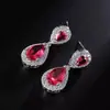 Pendientes de personalidad de moda europea y americana con forma de gota de agua y circonita AAA para mujer, temperamento hermoso, Joker, pendientes de marca grande, ventas directas de fábrica