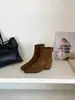 Botines de moda coreanos estilo retro con plataforma para mujer, puntera cuadrada, cremallera trasera elegante, ajustados, nuevo modelo Otoño/Invierno 2026