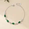 Nalan Plata S925 Exquisito y Sencillo Estilo Ins Diseño de Nicho Diamante Hueco Calabaza de Jade Pulsera S8421