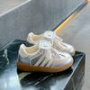 2025 Primavera e Verão Novos Sapatos de Treino de Malha para Meninas Casual Respirável Esportivo Sapatos de Malha Estilo Coreano Sapatos de Sola Macia Forrest Gump
