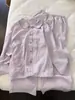 Pijama de Renda Outono para Mulheres Novo Estilo Algodão Nuvem Manga Longa Gola Pequena Manga Longa Calça Longa Conjunto Casual para Casa