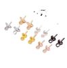 Accesorios para joyería DIY cobre puro color dorado retención tachuela ojo de cordero colgante perla aretes 3/4/5mm accesorios