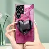 Adecuado para funda de teléfono Samsung S26ULTRA A90 corazón negro brillante S24 vidrio templado A16 cubierta protectora A07
