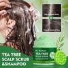 Exfoliante de Sal Marina para el Cuero Cabelludo Anti-Picazón Anti-Caspa Control de Grasa con Aceite de Árbol de Té Limpieza Exfoliante Champú de Menta para el Cuero Cabelludo