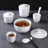 Melamina a8 banquete de estado branco xícara de sopa xícara de arroz xícara de ensopado louça imitação de porcelana xícara comercial xícara de plástico suporte para colher e pauzinhos louça