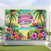 Telón de Fondo de Cumpleaños Nuevo Estilo Transfronterizo Poliéster Accesorios de Fiesta Decoración de Escena con Globos Banner de Cumpleaños Tapiz Colgante