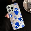 Estilo Fresco de Moda Más Vendido de Amazon Manzana con Ojos Verdes en Forma de Palma Funda para Teléfono 15 iPhone 17 con Patrón de Pluma Anti-Caídas 12Pm