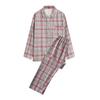Ropa de casa pijama de franela de algodón de doble hilo estilo japonés para mujer, algodón puro, transmisión en vivo, pijama de pareja para otoño e invierno