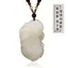 Colar com Pingente Pixiu de Jade Hetian de Xinjiang para Atacado para Homens e Mulheres, Pingente de Casal de Jade Atrai-Fortuna, Pingente de Jade, Pingente de Jadeíta
