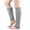 Meias Grossas de Tricô com Padrão Trançado Empilhadas para Outono e Inverno para Mulheres, Polainas Jacquard Espessas Quentes com Forro de Fleece Venda por Atacado