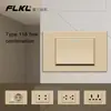 Transfronterizo caliente más vendido tipo 118 plástico Dorado Mate 13A Hong Kong Británico Internacional enchufe universal se puede emparejar