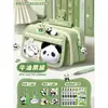 Estojo de Lápis Panda Estilo Chinês com 9 Compartimentos, Conjunto de Papelaria, Caixa de Papelaria, Presente de Aniversário para Alunos do Ensino Fundamental, Estojo de Lápis de Papelaria Ita Bag de Nicho