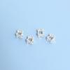Plata Pura 999 Incrustada con Diamantes, Patrón Cuadrado Flor Pequeñas Cuentas Espaciadoras, Accesorios de Joyería de Plata, Pulsera DIY de Perlas de Cristal, Espaciador de Cuentas de Flor