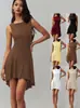 Vestido sencillo, natural, sin mangas, ajustado, con escote barco, hecho a medida, para mujer, primavera/verano 2026