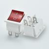 Etl Us Kcd4 Interruptor en Forma de Barco con Luz Roja 4 Pines 2 Velocidades Interruptor Basculante 31*25mm Cuadrado