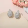 Europa y Estados Unidos pendientes transfronterizos de temperamento con pedrería redondos para festivales pendientes de estilo punk punk retro con diamantes completos pendientes de gota de agua