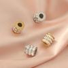 RUMNVNTY cuentas espaciadoras cilíndricas huecas de agujero grande transfronterizas accesorios para joyería DIY accesorios de taladro de tres capas materiales para joyería