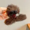 Pinzas para el pelo grandes de otoño e invierno para mujeres con cabello grueso, con un lujoso diseño de felpa, adecuadas para la parte trasera de la cabeza, accesorios para el cabello estilo pinza de tiburón