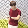 Camiseta lisa fina masculina manga curta estilo coreano moderna verão 2023 nova blusa slim fit camiseta meia manga moda masculina