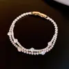 Pulsera Kardashian Cielo Estrellado con Piedras Preciosas Arcoíris, Pulsera de Estilo Lujo Ligero de Gama Alta, Joyería de Moda Estilo Dopamina Ins para Mujeres