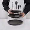 Prato Japonês Cerâmico Preto Restaurante Comercial Sushi Panela Quente Grelha Ponto Preto Pratos de Sashimi