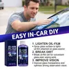 Limpiador de película de aceite para vidrio: Mantenimiento diario del coche para eliminar diversas manchas de aceite adheridas a la superficie del cristal