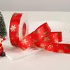 Fita Decorativa para Cena de Natal Fita Vermelha Verde de Natal Flor Embalagem de Presente Fita de Hot Stamping de Natal