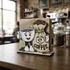 Porta Servilletas de Madera Transfronterizo con Diseños de Gato de Dibujos Animados, Café, Tortuga y Gnomo para Escritorio, Restaurante y Cocina