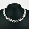 Transfronterizo Europa y Estados Unidos 14 mm costura de diamante diamante aleación collar para hombre alto sentido estilo hip-hop rap cadena cubana