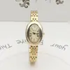 Reloj de Cuarzo Simple Banda Romana Ovalada de Acero Reloj para Estudiantes Banda de Acero Inoxidable Reloj de Moda para Niñas Reloj Dorado para Dama Estilo Bosque