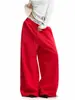 Calça de Perna Larga Casual Unissex para Primavera e Outono, Moda de Rua Hip-Hop Transfronteiriça Tendência, Estampa de Letras, Esportes Fitness