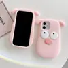 Capa de iPhone 17 de Porco Rosa Fofa e Adorável Desenho Animado Adequada para Apple 16, 14/15 Pro Max, Capa de Celular Anti-Queda para 13