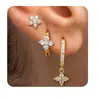 Pendientes Versátiles de Diseño de Alta Gama, Lujo Ligero, Latón Galvanizado en Oro Real, Venta Caliente Transfronteriza Europea y Americana