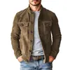 Amazon Aliexpress Dropshipping Transfronterizo Nueva Chaqueta Casual para Hombre Estilo Europeo y Americano Nueva Chaqueta de Ante Sintético