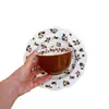 Juego de Plato y Tazón de Cerámica con Esmalte Interior Vintage para Uso Doméstico, Tazones de Arroz y Tazones de Sopa de Alto Valor Estético, Juego de Vajilla, Estilo Ligero de Lujo Ins
