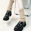 Novas Polainas de Tricô Quentes e à Prova de Frio para Outono e Inverno Forradas com Lã e Espessadas Camada Dupla Losango Estilo Japonês Jk Curto Proteção de Tornozelo Polainas