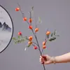 Yongyue Nova Flor de Tâmaras Vermelhas Ornamento de Decoração para Casa Arranjo de Flores Tâmara Auspiciosa Fruta Vermelha Flor Artificial Fruta Vermelha