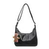 Bolso bandolera casual de textura suave de cuero color liso retro simple para ir al trabajo bolso de un solo hombro sensación relajada bolso tote de gran capacidad para mujer