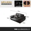Sofá de Cuero Negro Nube Minimalista Italiano Asiento Profundo Grande Sofá de Fila Recta Sofá de Cuero de Lujo Ligero Sala de Estar Reposabrazos Ancho