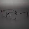 Armazón de gafas cuadrado ultraligero de titanio puro para rostros grandes, ensanchado, línea de cejas de titanio puro de lujo ligero, armazón de alta gama SH0078