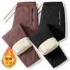 Pantalones de algodón imitación talla europea transfronterizos pantalones casuales de lana de cordero algodón para hombre comercio exterior talla grande casual holgado con felpa engrosada pantalones de correr