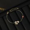Ouro Verdadeiro Galvanizado Zircônia Micro-cravada Elegante Joia de Mão Design de Nicho Feminino Concha Natural Laço de Amor Pulseira