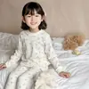 Conjunto de Algodón Puro 100% Clase A, Conjunto de Ropa de Otoño Sin Costuras para Niños, Ropa de Casa de Manga Larga para Niños y Niñas