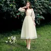 Vestidos de Dama de Honor en Stock para Mujer 2026 Nuevo Estilo Longitud Media Corte Entallado Elegante tipo Hada Vestido de Noche para Anfitriona