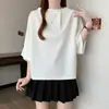 Camiseta blanca de manga corta para mujer, nuevo estilo de verano 2026, talla grande, moderna, rejuvenecedora, adelgazante, top elegante