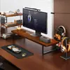 Organizador de mesa de computador para sala de e-sports, incluindo um suporte para fone de ouvido de cabeça e uma prateleira de armazenamento multicamadas e multifuncional para a mesa