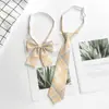 Corbata Estilo Academia, Corbata de Moño, Corbata Floral, Corbata JK, Corbata a Cuadros Rosa Amarillo Rojo, Corbata Retro Gris Carbón para Mujer